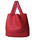 Picotin MM Clemence Leather in Rouge Vif, back view